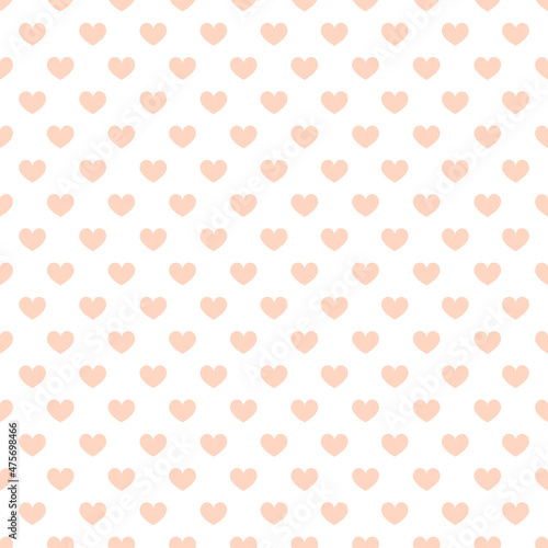 Peach and White Heart Pattern Design Background