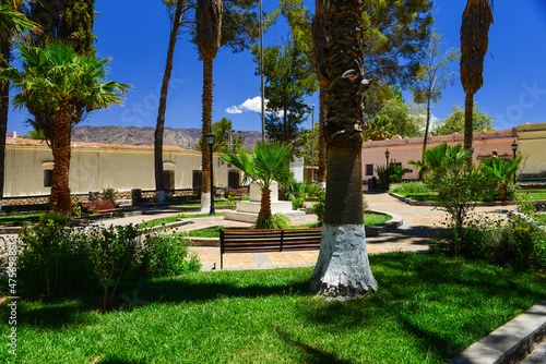 The picturesque main square of Seclantás village, Valles Calchaquíes, Salta Province, northwest Argentina photo