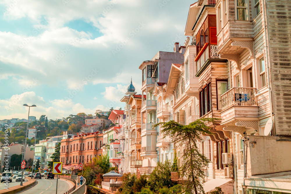 Colorful Houses in old city Arnavutkoy. Arnavutkoy is popular touristic destination in Istanbul Colorful Houses in old city Arnavutkoy. Arnavutkoy is popular touristic destination in Istanbul