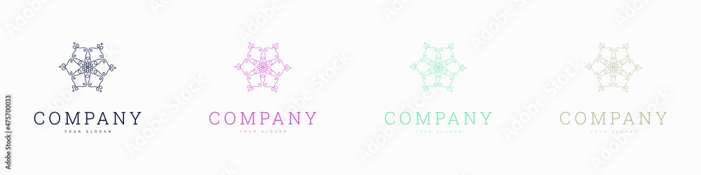 creative multicolour mandala vector logo template design