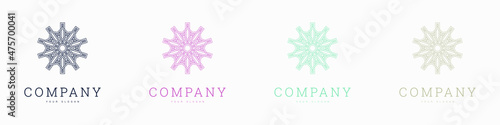 creative multicolour mandala vector logo template design