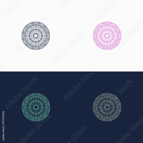 creative multicolour mandala vector icon symbol for logo template design