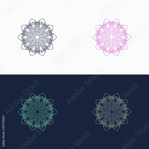 creative multicolour mandala vector icon symbol for logo template design