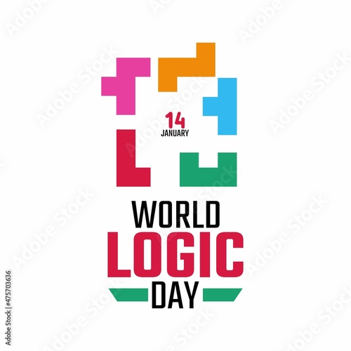 vector graphic of world logic day good for world logic day celebration. flat design. flyer design. flat illustration.
