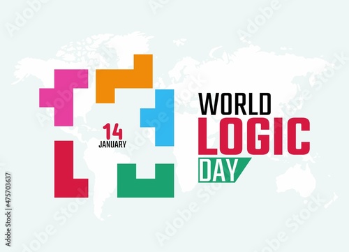 vector graphic of world logic day good for world logic day celebration. flat design. flyer design. flat illustration.