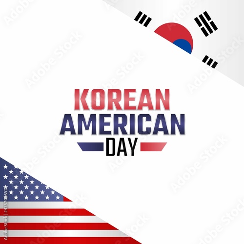 vector graphic of korean american day good for korean american day celebration. flat design. flyer design.flat illustration.