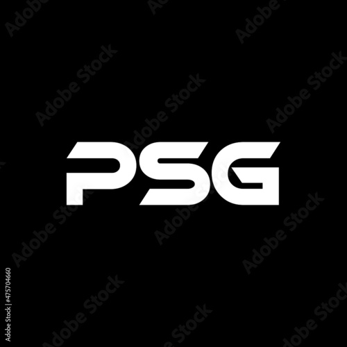 PSG letter logo design with black background in illustrator, vector logo modern alphabet font overlap style. calligraphy designs for logo, Poster, Invitation, etc.	 photo