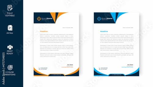 corporate Letterhead Design, Corporate stationery Design vector  