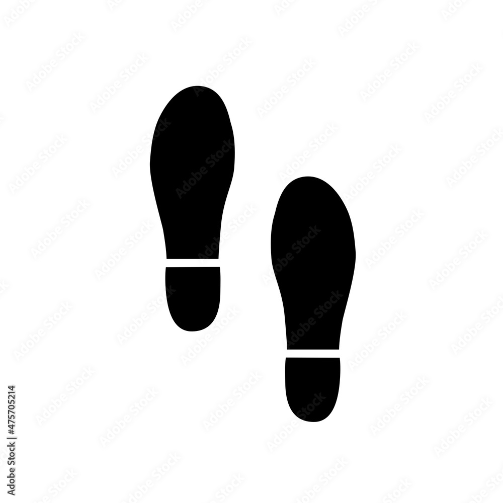 Shoe marks, black badge. Simple flat design. Isolated on white background vector illustration. Shoe marks, black badge. Simple flat design. Isolated on white background vector illustration.