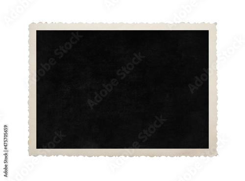 Blank old photo isolated on white background