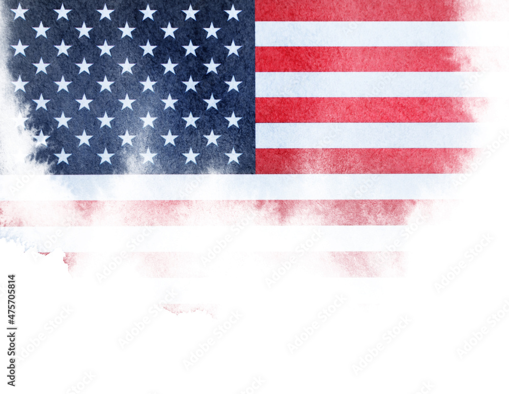Fototapeta premium Flag of USA in brush stroke background.