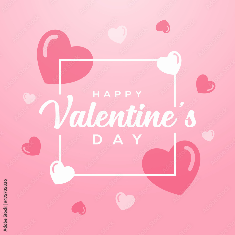 lettering text for happy valentine day