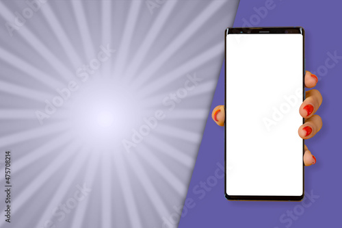 Phone mockup with blank scr...