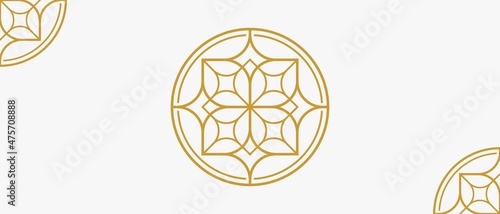 Circular Geometric Morocco Ornament Decoration Circle Vector Logo Template