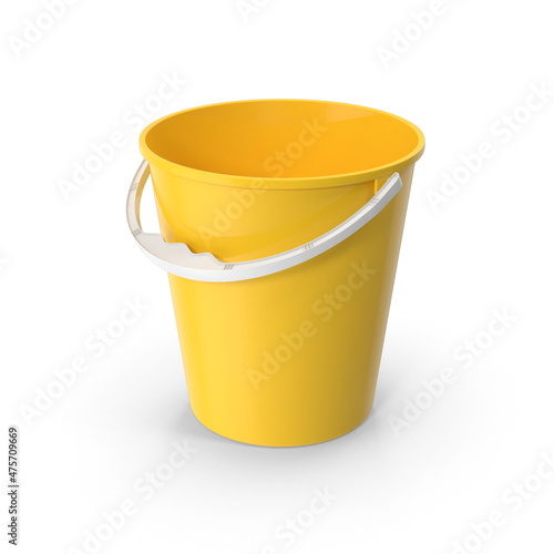 3D Illustration of a realistic plastic bucket 
