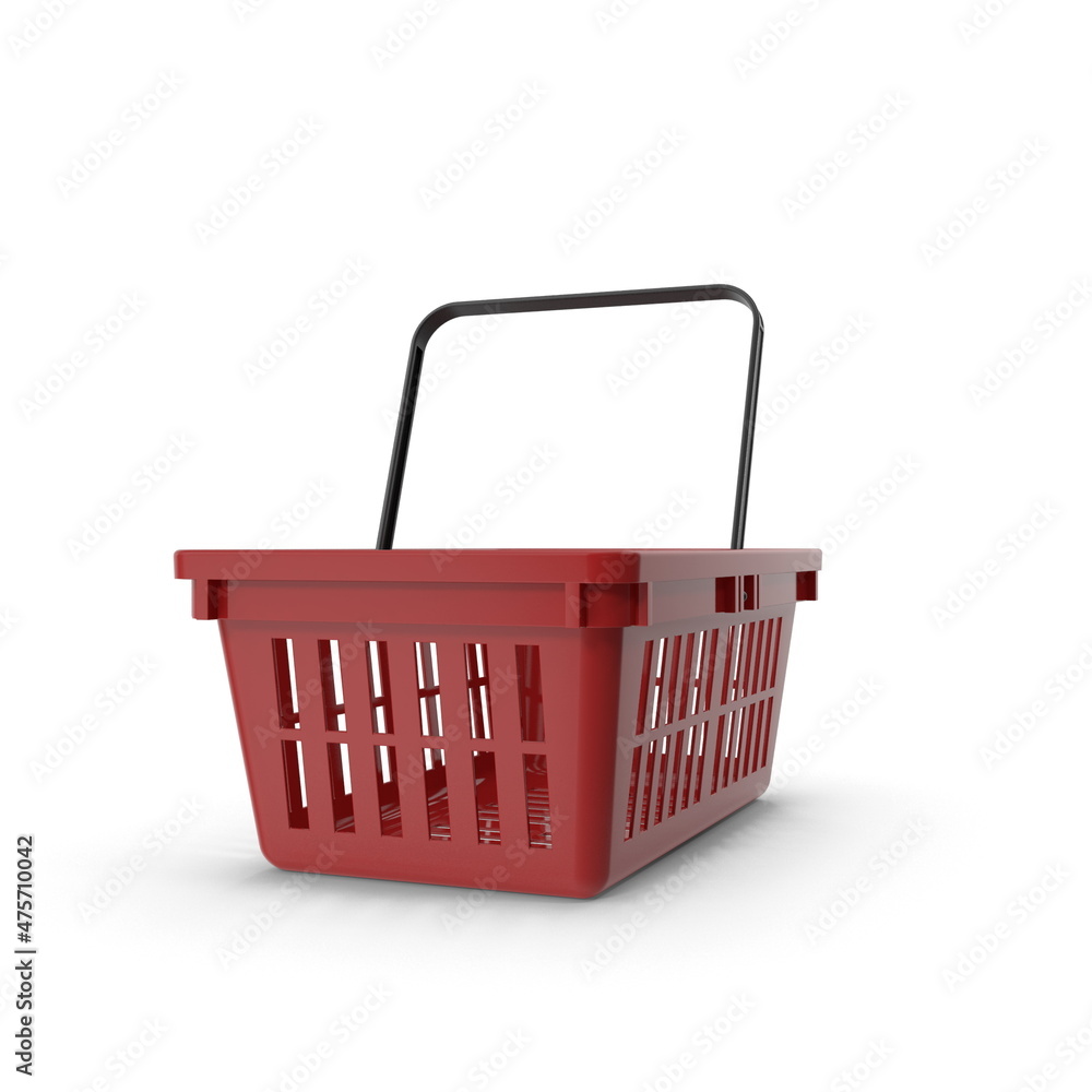 3D illustration of a realistic shopping basket 3D illustration of a realistic shopping basket
