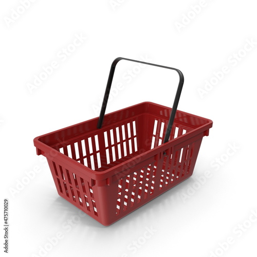 3D illustration of a realistic shopping basket