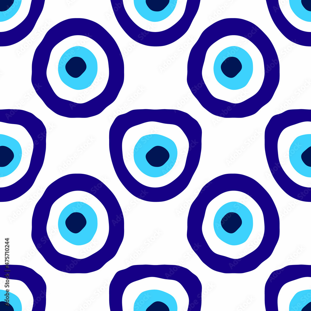 Seamless pattern with Nazar amulet for your project Seamless pattern with Nazar amulet for your project