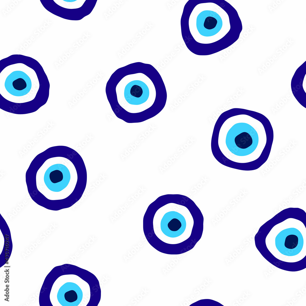 Seamless pattern with Nazar amulet for your project Seamless pattern with Nazar amulet for your project