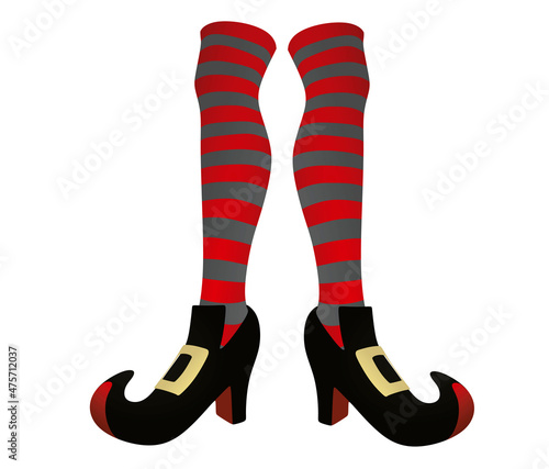 Witch legs isolated. vector illustration