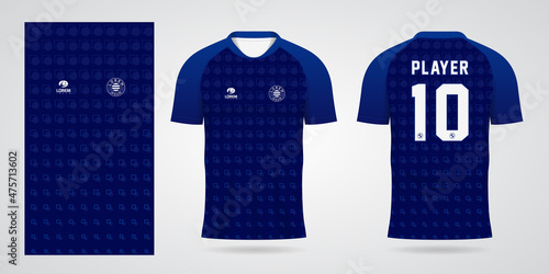 blue sports shirt jersey design template