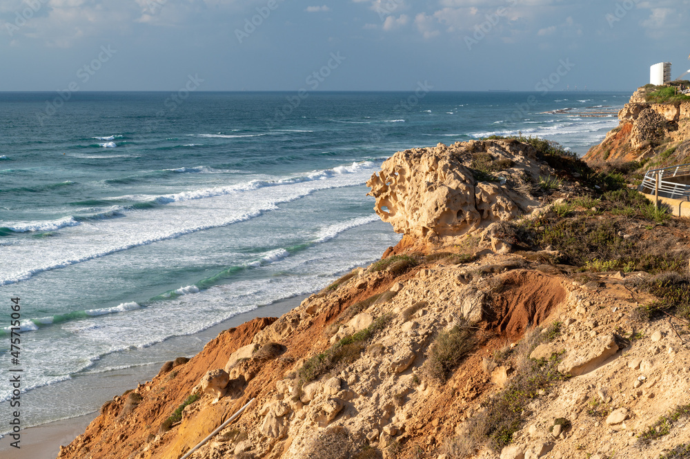 Views of Argaman Beach in Netanya in israel