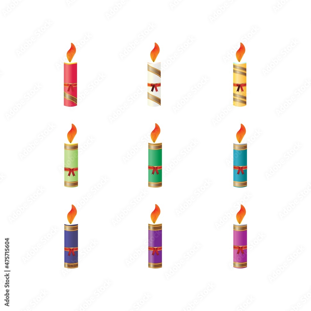 colorful christmas candle set illustration birthday colorful christmas candle set illustration birthday
