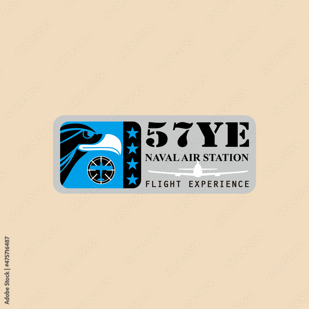 Fototapeta premium aviation badge illustration design. naval air station badge freestyle