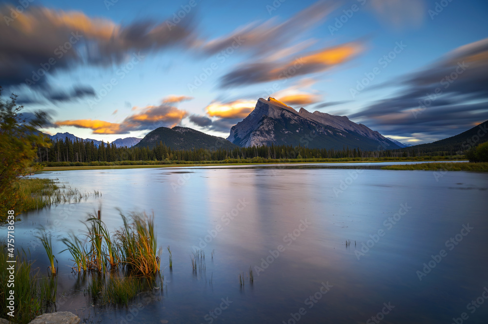 Sunset over Vermilion Lake in Banff National Park, Alberta, Canada