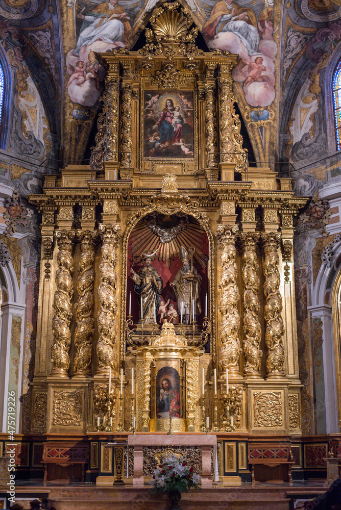 altar in the church. architecture and sacred art. Portugal