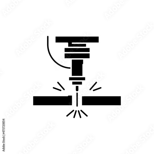 Metal cutting olor line icon. Pictogram for web page, mobile app, promo.