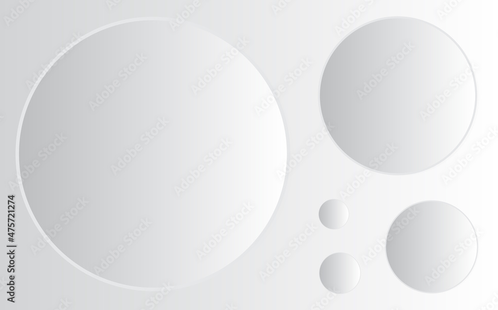 5 white circles of different sizes 5 white circles of different sizes