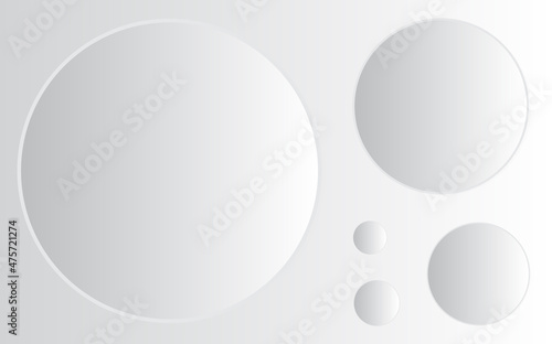 5 white circles of different sizes