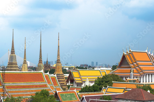 Bangkok, Thailand, november 2017  - view of Wat Pho Complex