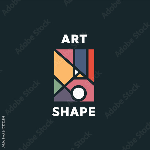 simple minimalist geometric art shape  vector, luxury logo Perfect for galleries and museum art