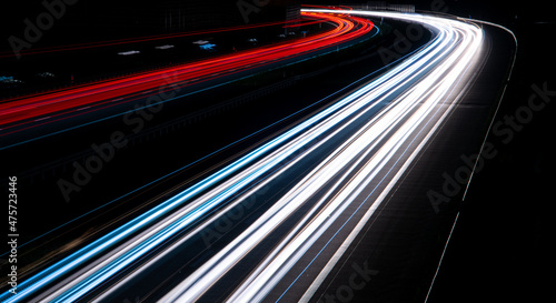 lights of cars with night. long exposure