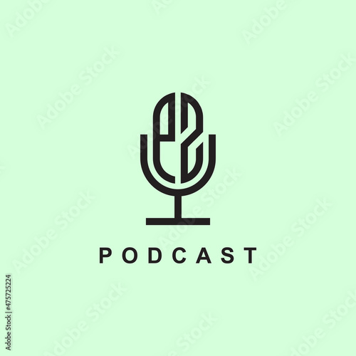 Creative Initial Letters PZ Logo for Podcast Or Music.