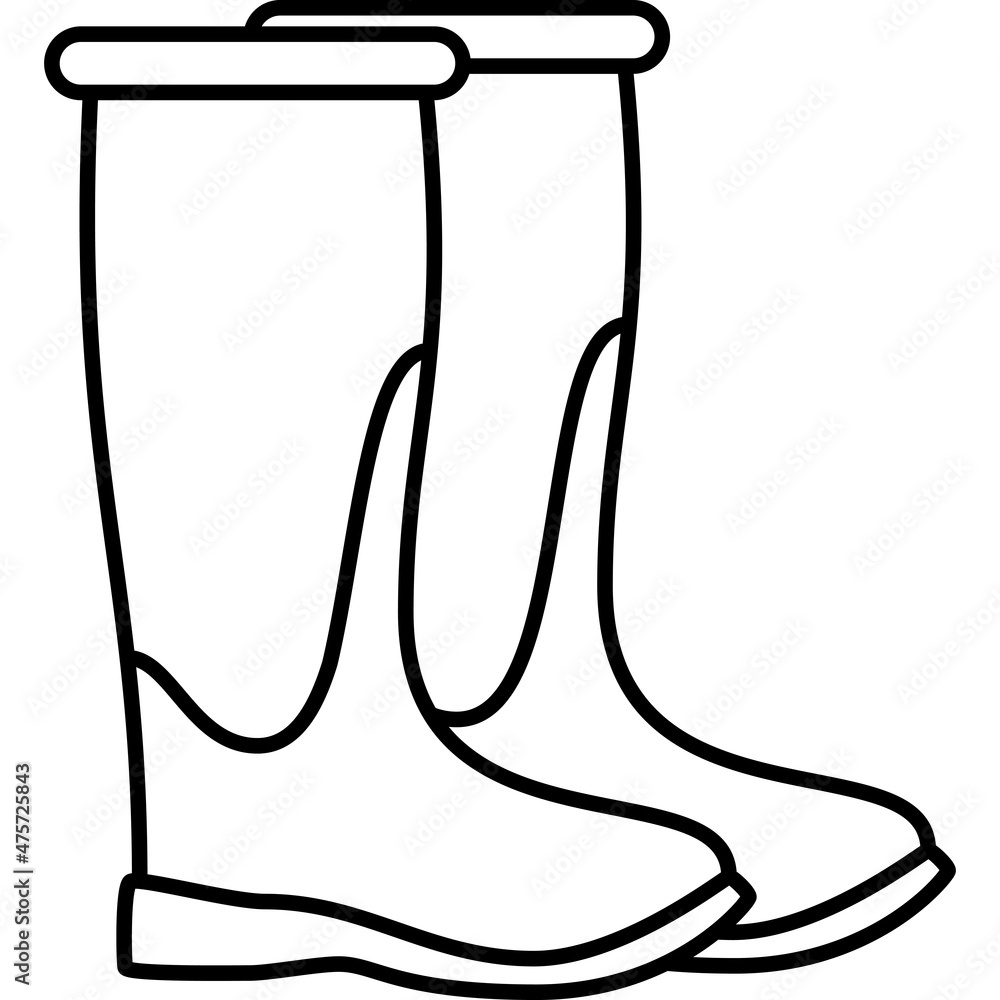 Rubber Boot Outline Icon Vector Rubber Boot Outline Icon Vector