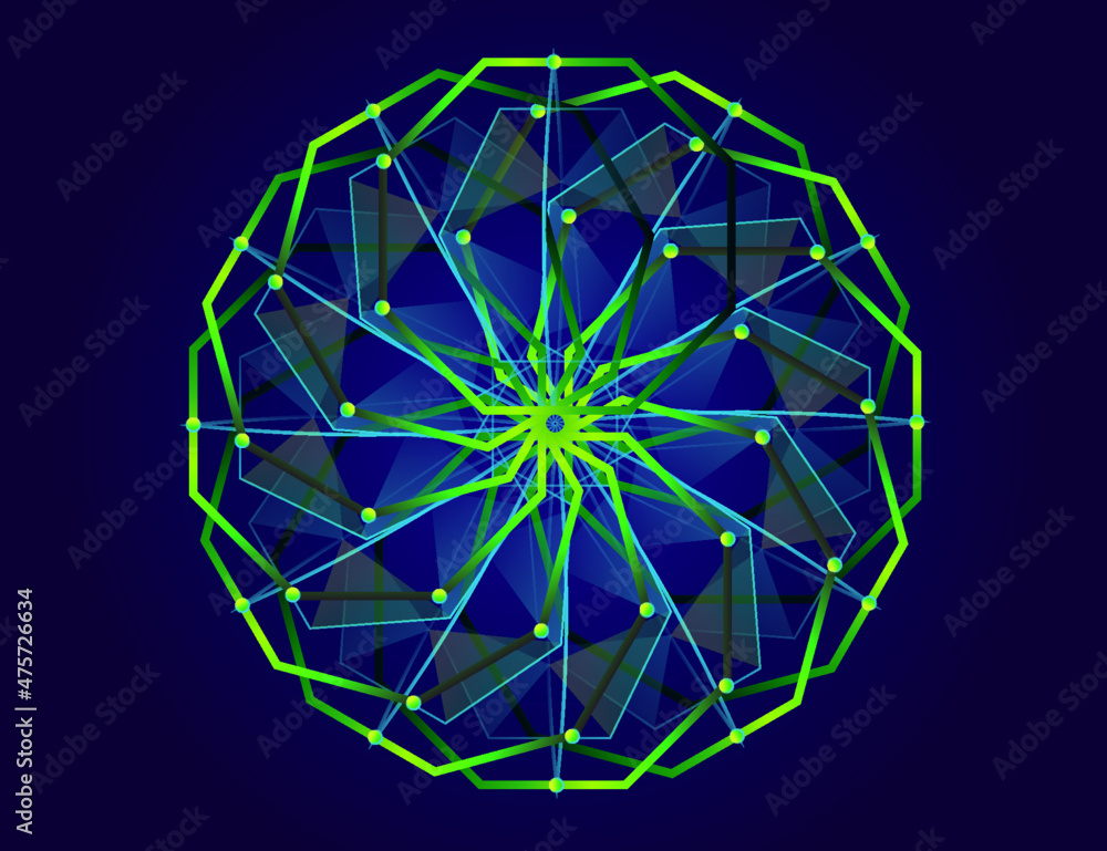 Scientific Geometric wire frame shapes background vector on solid and light blue color Scientific Geometric wire frame shapes background vector on solid and light blue color