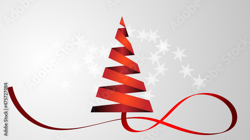 christmas background. with christmas tree from ribbon