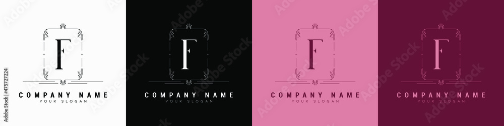 minimal floral monogram alphabet logo template frame badge icon symbol minimal floral monogram alphabet logo template frame badge icon symbol