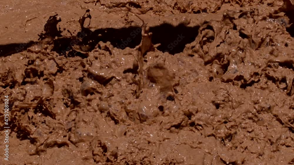 Close Shot Clay Water in a Recycling Pool, Ceramic Factory Extreme Slow Motion Close Shot Clay Water in a Recycling Pool, Ceramic Factory Extreme Slow Motion