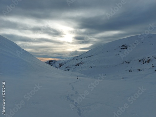 snow covered mountains