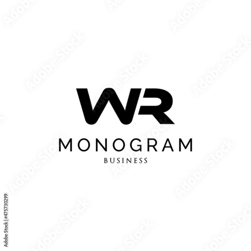 Initial letter WR monogram logo design inspiration photo