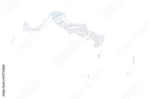 Turks and Caicos Islands map filled with concentric circles. Sketch-style circles in the shape of the island. Vector illustration.