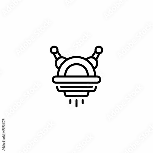 UFO Space Plane Outline Icon, Logo, and illustration