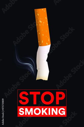 Anti-drug campaign. Stop smoking vector illustration