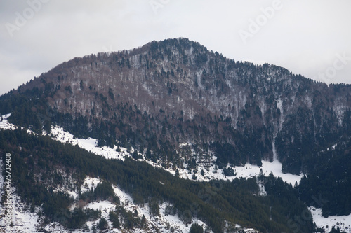 Mountain covered with snow in Metsovo Greece photo