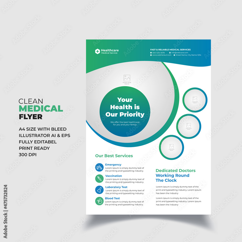 Fototapeta premium Healthcare Medical Flyer clean Healthcare Medical Flyer