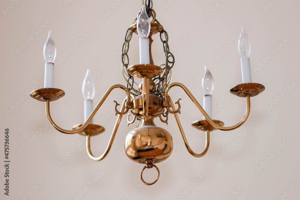 chandelier lamp on the ceiling in Dining room.Decorative elegant vintage and Contemporary interior Concept. - Image chandelier lamp on the ceiling in Dining room.Decorative elegant vintage and Contemporary interior Concept. - Image